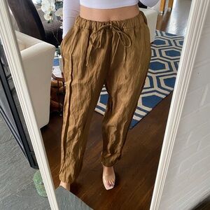 ZARA Gold Brown Metallic Trouser! 🤎